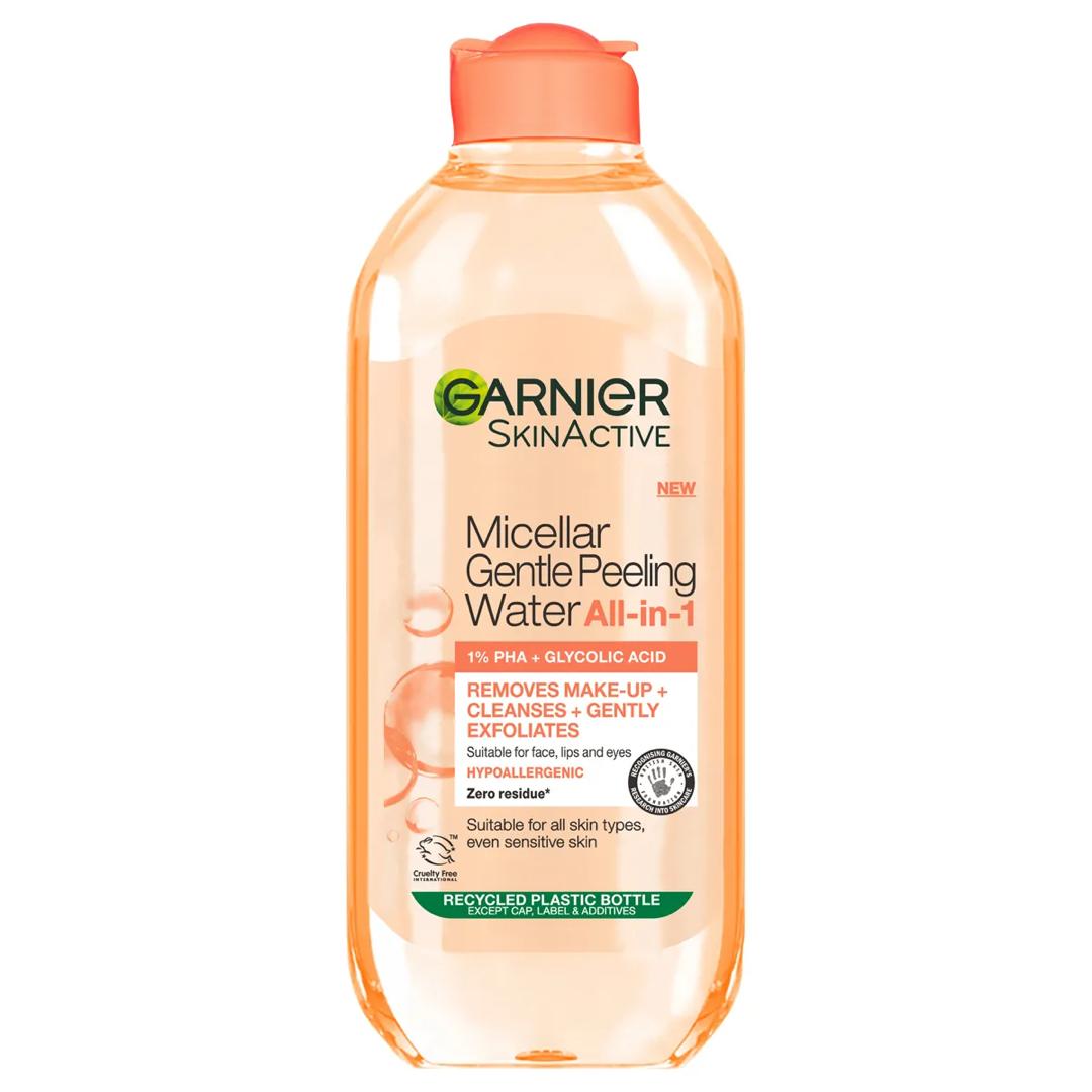 Garnier Micellar Gentle Peeling Water, 1% PHA & Glycolic Acid, Cleanse, Exfoliate & Glow